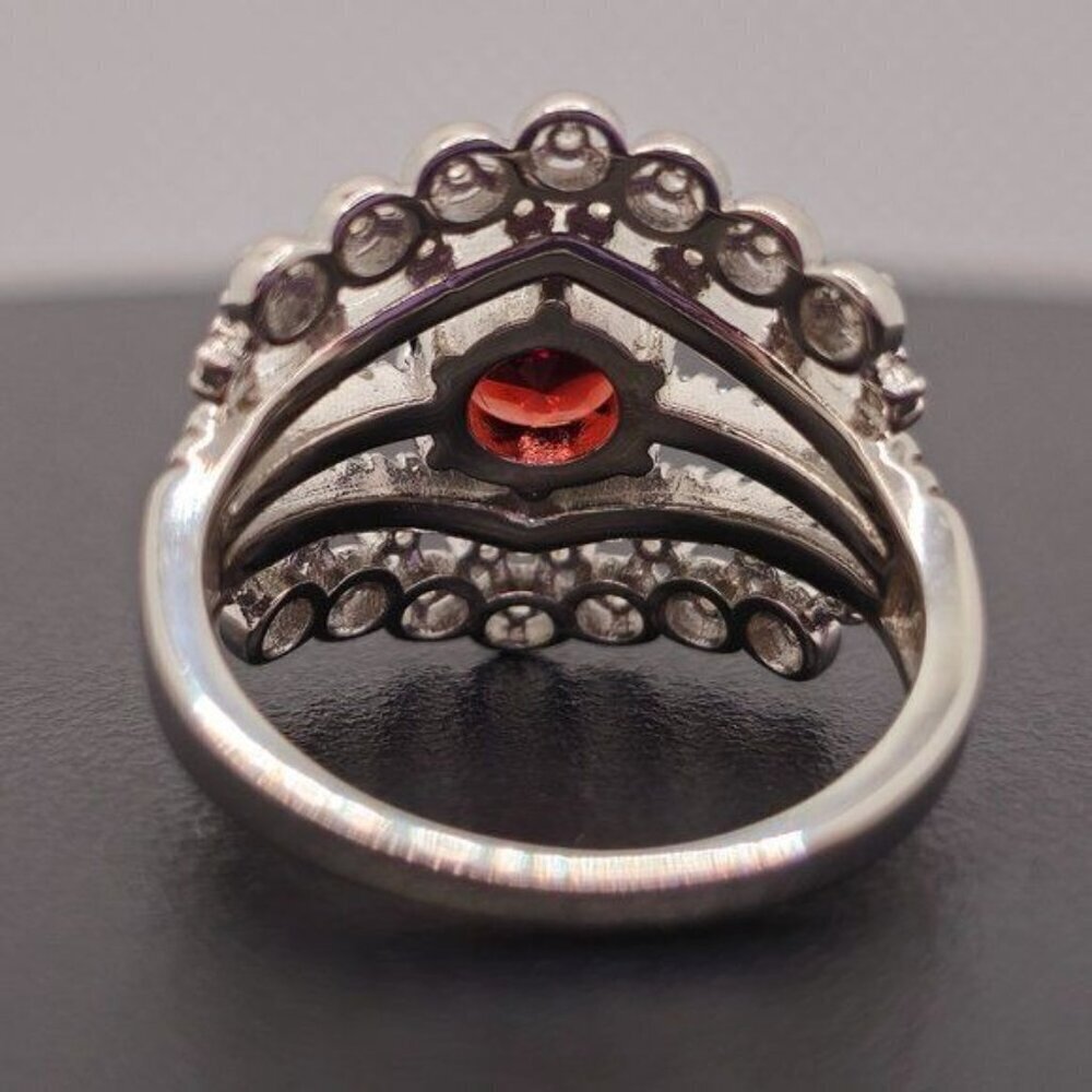 Red Garnet Statement Ring in Sterling Silver, Size 7.25‎ - Picture 3 of 6
